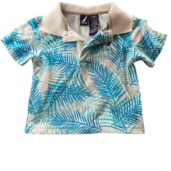 Nautica Other - Nautica Tropical Blue and Cream beachy summer Polo Shirt